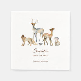 Djuren Woodland Baby Shower Pappersservett