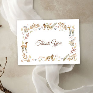 Djuren Woodland Baby Shower Tack Kort