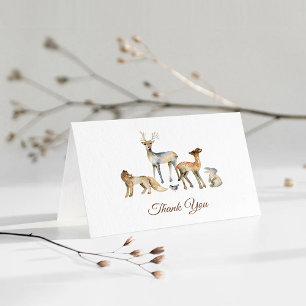 Djuren Woodland Baby Shower Tack Kort