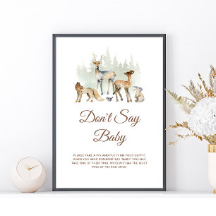 Djuren Woodland säger inte att Baby skriver under Poster