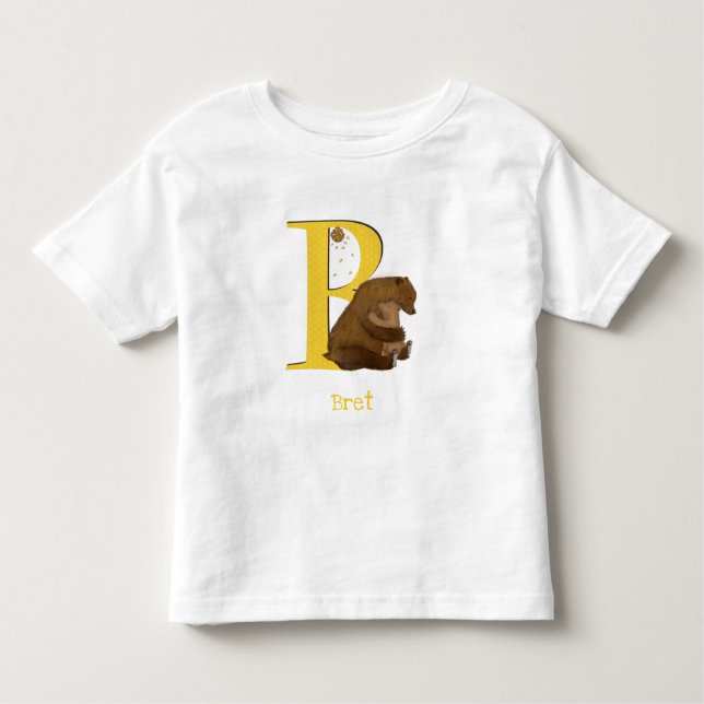 Djurens ABC B är avsett för björn T-shirt (Framsida)