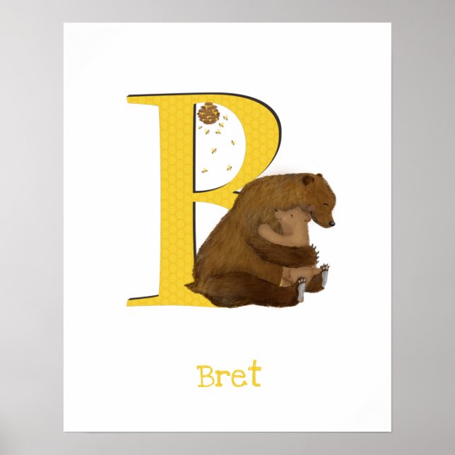 Djurens ABC B är avsett för björnavtryck Poster (Framsidan)