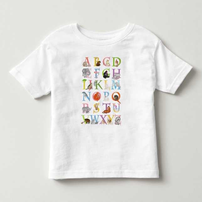 Djurens ABC-barns T-shirt (Framsida)