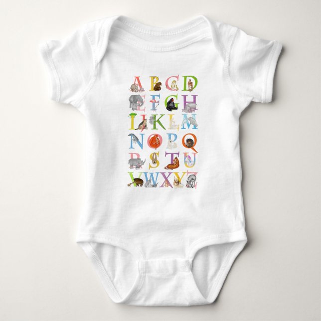 Djurens ABC-bodykostdräkt baby T Shirt (Framsida)