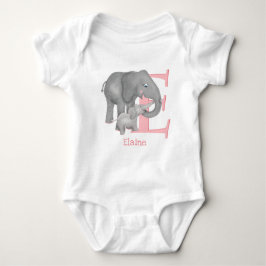 Djurens ABC E är avsett för elefant-baby-kroppsdrä T Shirt