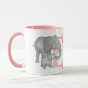 Djurens ABC E är avsett för elefant mugg