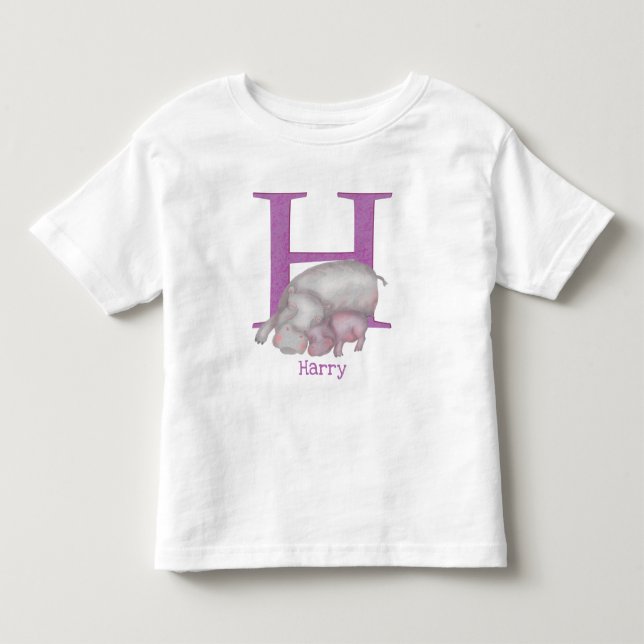 Djurens ABC H är för hippo T-shirt (Framsida)