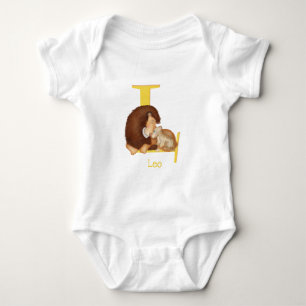 Djurens ABC L är avsett för lejona baby-kroppsdräk T Shirt