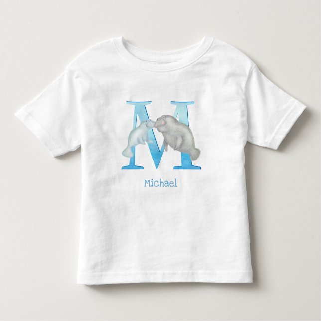 Djurens ABC M är för manat T-shirt (Framsida)