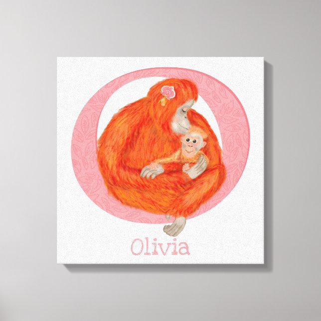 Djurens ABC O är avsett för orangutans kanvastryck (Framsida)