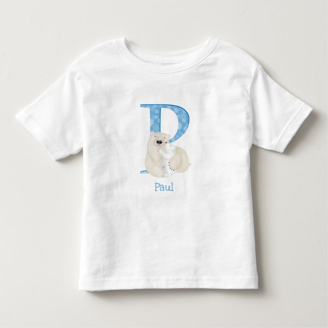 Djurens ABC P är avsett för polar björn T-shirt (Framsida)