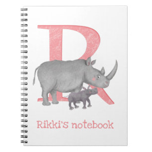 Djurens ABC R är avsett för anteckningsbok i rhino