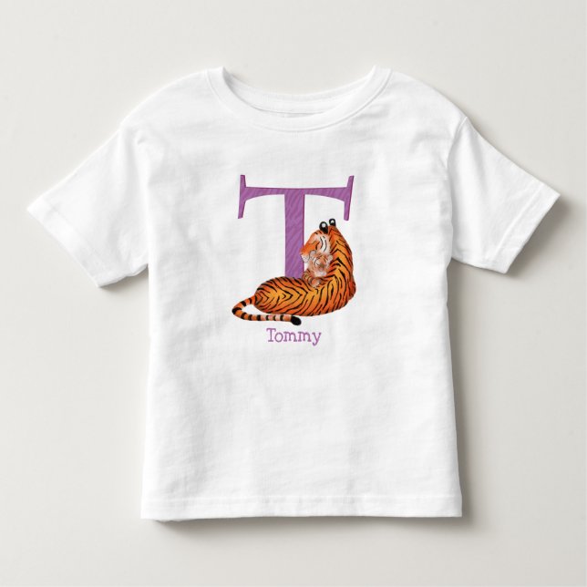 Djurens ABC T är för tiger T-shirt (Framsida)