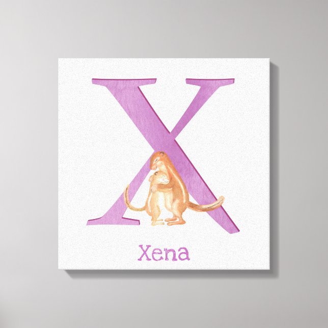 Djurens ABC X är avsett för xerus-kanvastryck Canvastryck (Framsida)