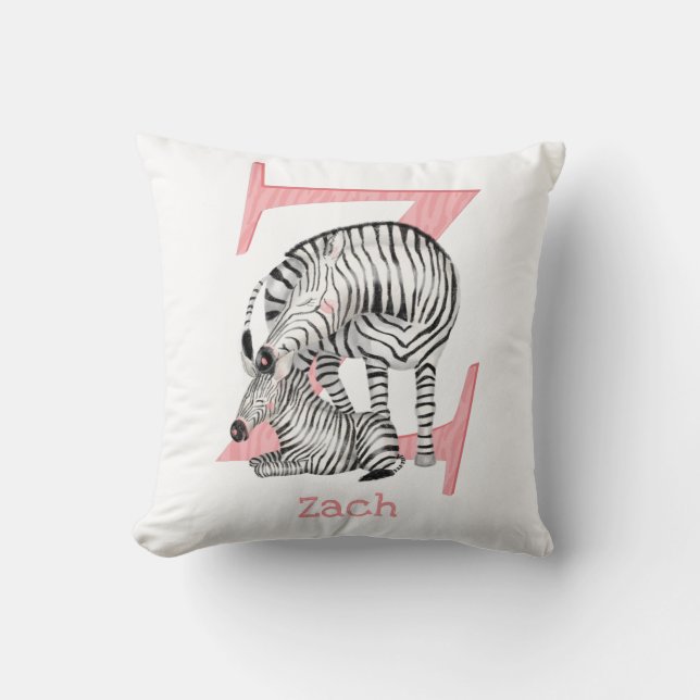 Djurens ABC Z är avsett för zebra cushion Kudde (Framsida)