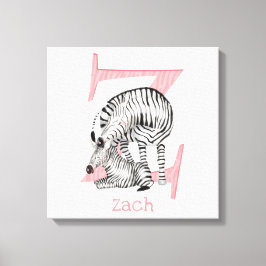 Djurens ABC Z är för zebra-kanvastryck Canvastryck