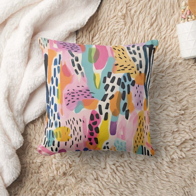 Djurens Abstrakt Modern Retro-färgad Kudde (Filt)