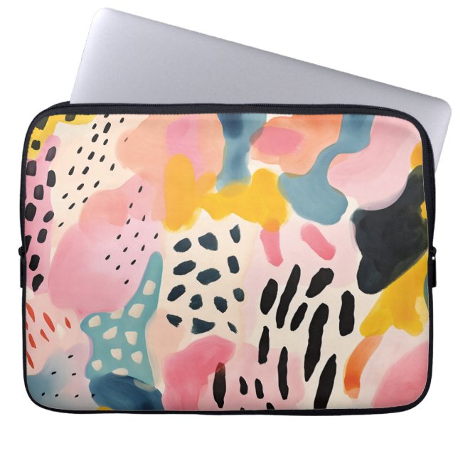 Djurens Abstrakt Modern Retro-färgad Laptop Fodral (Framsidan)