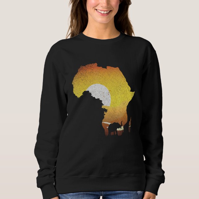 Djurens Afrika Safari Savanna Sunset Elephant T Shirt (Framsida)