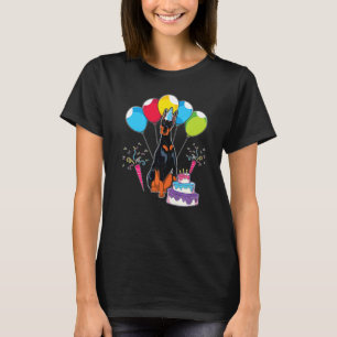 Djurens Födelsedagsfest Pet Hundägare Doberman T Shirt