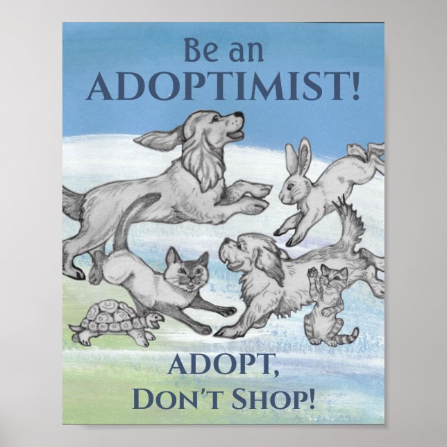 Djurens grymhet "Adopt, Do Not Shop" Husdjur Hund, Poster (Framsidan)