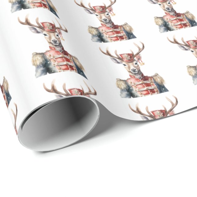 Djurens Hjort Nutcracker Julaftonsarbete Papper Presentpapper (Rullad Hörn)