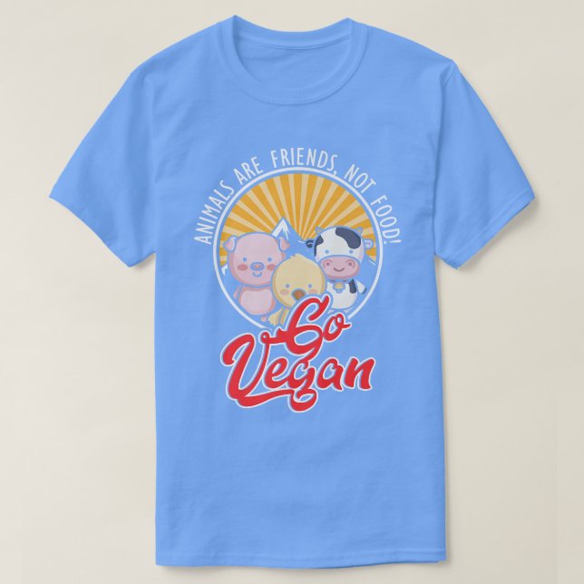 Djurens Höger Friends Food Meatless Vegan Vegetari T Shirt (Design framsida)