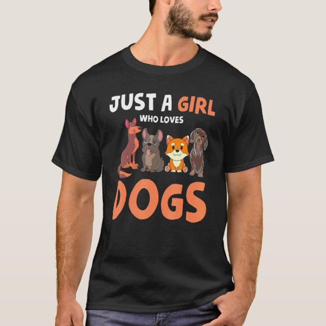 Djurens Hund Pet Owner Women Bara en flicka som äl T Shirt (Framsida)