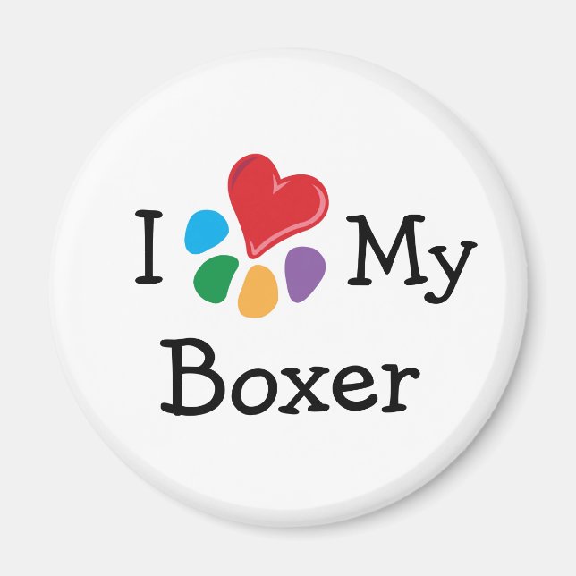 Djurens Lover_I Heart min Boxer Magnet (Framsidan)