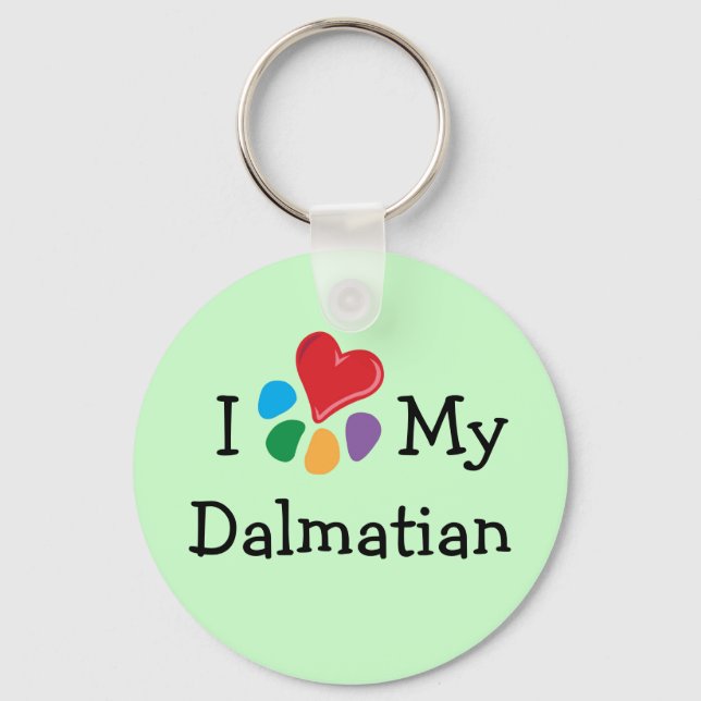 Djurens Lover_I Heart Min Dalmatien Nyckelring (Framsida)