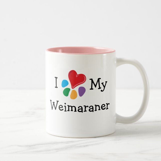 Djurens Lover_I Heart My Weimaraner Två-Tonad Mugg (Höger)
