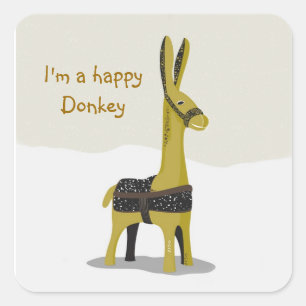 Djurens lustiga donkey Sticker Fyrkantigt Klistermärke
