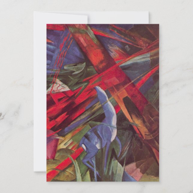 Djurens öden av Franz Marc, gammaldags kubistisk k Inbjudningar (Framsida)