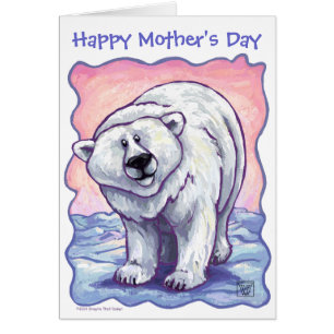 Djurens Parad Polar Bear Mors dag Hälsningskort