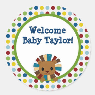 Djurens Parad ZOO-babybodetikett APK#3 lejon Runt Klistermärke