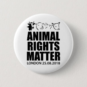 Djurens rättigheter det marsLondon 2018 som emblem Knapp