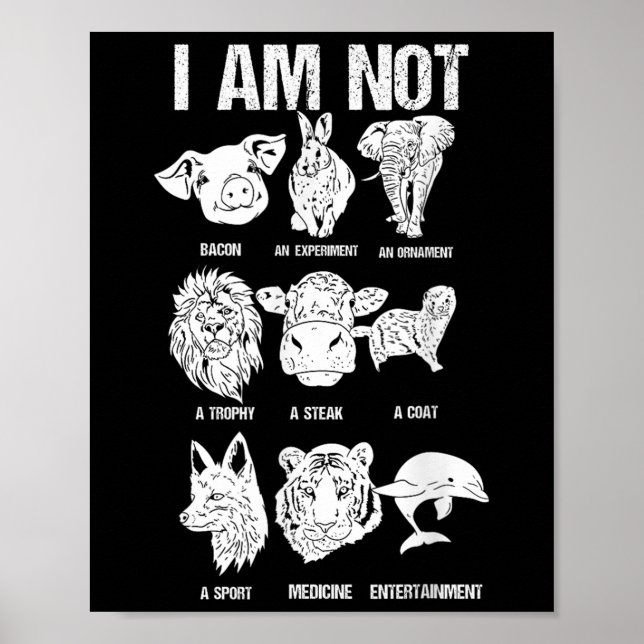 Djurens Rättigheter Djurens Skydd Bli Vegan  Poster (Framsidan)
