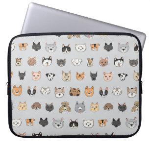 Djurens Roligt: Katter Hundar Doodle Mix Laptop Fodral