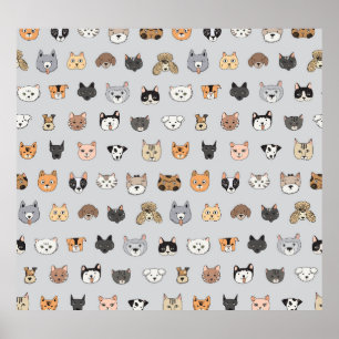 Djurens Roligt: Katter Hundar Doodle Mix Poster