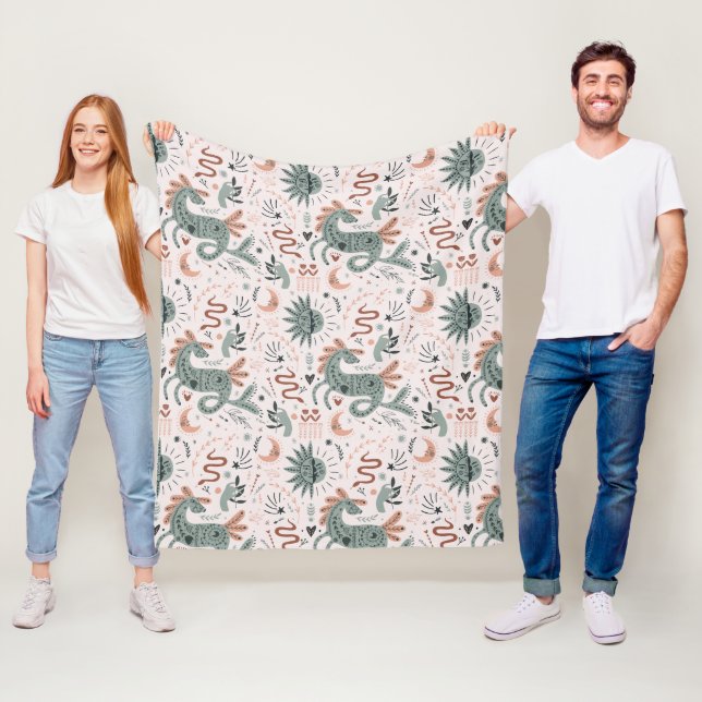 Djurens Rosa - bakgrund Vattenfärg för mönster Fleecefilt (På plats)