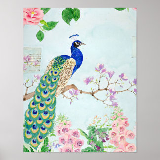 Djurens utformning | Cute Peacock Älskare | Klok Poster