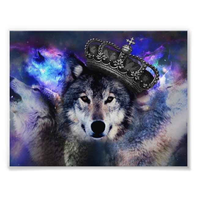 Djurens varg i krona fototryck (Framsidan)
