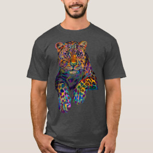 Djurens Vild Ansikte Leopard Tiger Print Cheetah H T Shirt