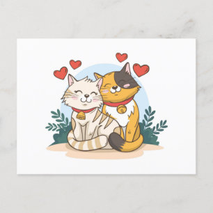 Djureparet Cute valentine med katter Vykort