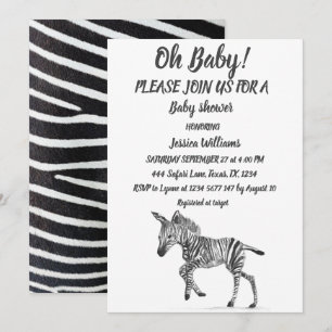 Djuret Pojke i Cute Zebra Safari Jungle mönster Inbjudningar