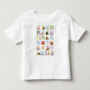 Djurets ABC-barns T-shirt (blå version)