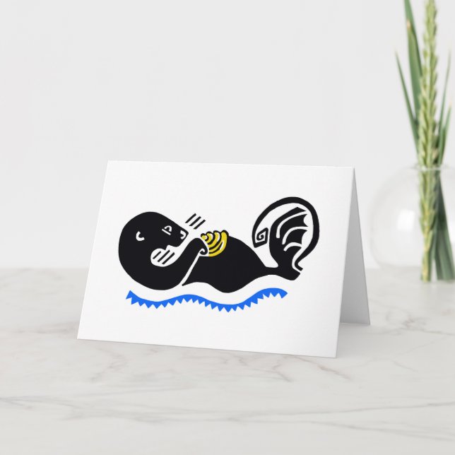 Djurets bild, OTTER-utrotningshotad, i Cute Sea-OT Kort (Framsida)