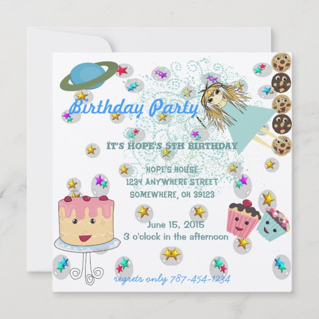 Djurets inbjudan till magiska dagar födelsedag T-S (Framsida)