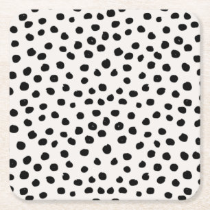 Djurets utskrifter - svarta och vita Dalmatier Underlägg Papper Kvadrat
