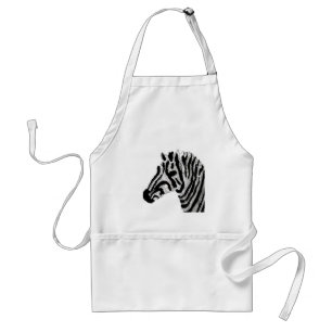 Djurexskrift Black and White Zebra Förkläde